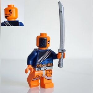 🧡 Rare LEGO DC Deathstroke Minifigure sh163 Super Heroes W/Accessories Sword 🖤
